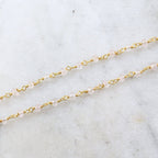 Vermeil Dainty Rose Quartz Rosary Beaded Wire Wrapped Chain – Sold by the Foot