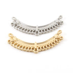Pewter Metal Long Curved Bar Multi Ring Loop Connector