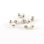 Sterling Silver 5mm Corrugated Seamless Round Spacer Beads (10pc)