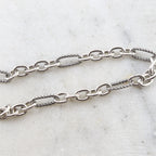 Sterling Silver Solid Thick Textured Hammered Oval Link – Sold by the Foot