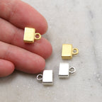 Pewter 1 Set 2 Pieces Flat 7mm Ribbon Leather End Glueing End (2pc)
