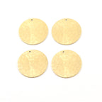 Brass 22mm Hammered Textured Coin Circle Round Charm Stamping (4pc)