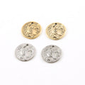 13mmx13mm Pewter Tiny Small Ancient Greek Coin Symbol Double Sided (2pc)