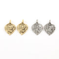 Pewter Ancient Greek Angel Muse with Instrument Symbol Amulet (2pc)