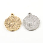 35mmx28mm Pewter Ancient Extra Large Cross Circle Cross Coin Charm