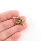 Pewter Large Evil Eye Pendant Charm with Cut Out Middle (2pc)