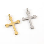 Pewter Ornate Lined Cross Charm Pendant Religious Spiritual