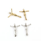 26mmx19mm Pewter Large Crucifix Jesus Cross Charm Pendant Religious (2pc)