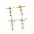 26mmx19mm Pewter Large Crucifix Jesus Cross Charm Pendant Religious (2pc)
