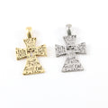 Pewter Large Faith Script Cross Charm Cross Pendant Religious