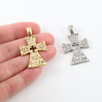 Pewter Large Faith Script Cross Charm Cross Pendant Religious