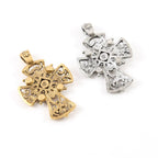 Pewter Fancy Large Cross for Pointed Crystals Inlay Pendant