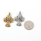Pewter Fancy Large Cross for Pointed Crystals Inlay Pendant