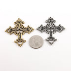 Pewter Extra Large Cross for Pointed Crystals Inlay Pendant