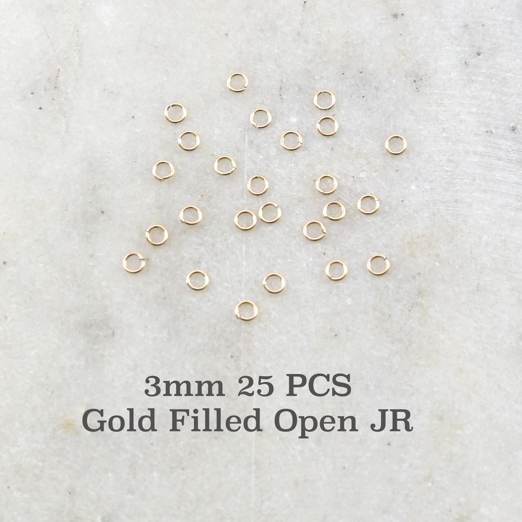 14K Gold Filled 3mm 24 Gauge Open Jump Rings Charm Links Gold Findings (25pc)