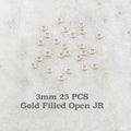 14K Gold Filled 3mm 24 Gauge Open Jump Rings Charm Links Gold Findings (25pc)