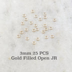 14K Gold Filled 3mm 24 Gauge Open Jump Rings Charm Links Gold Findings (25pc)