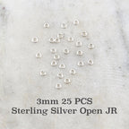 Sterling Silver 3mm 22 Gauge Open Jump Rings Charm Links Findings (25pc)