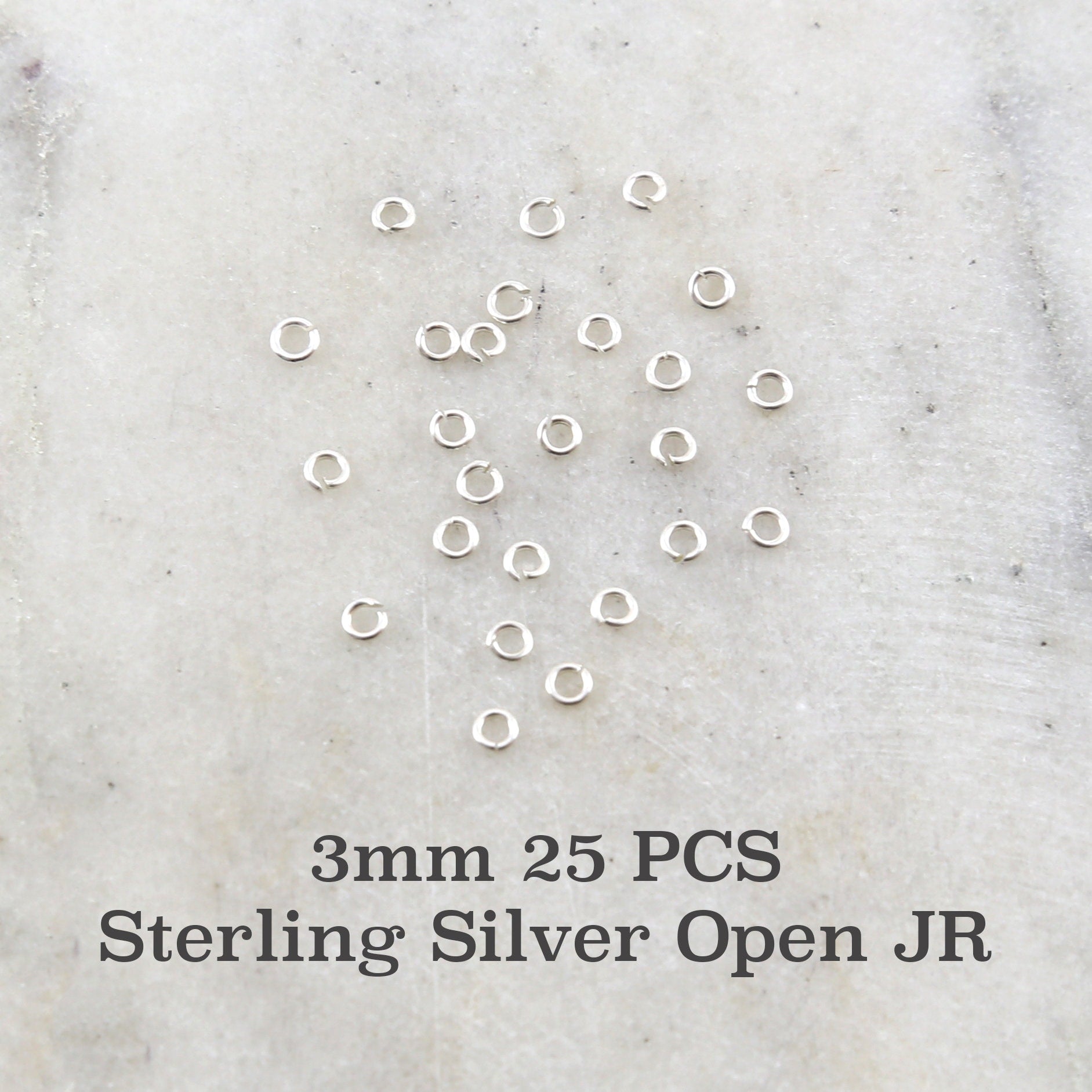 Sterling Silver 3mm 22 Gauge Open Jump Rings Charm Links Findings (25pc)