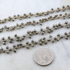 Sterling Silver or Vermeil Faceted Dangle Pyrite Gemstone – Sold by the Foot