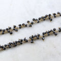 Vermeil Faceted Dangle Spinel Gemstone Rosary Beaded Wire – Sold by the Foot