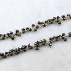 Vermeil Faceted Dangle Spinel Gemstone Rosary Beaded Wire – Sold by the Foot