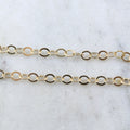 Brass Shiny Gold Oval 6mm x 5mm Dainty Flat Link Oval – Sold by the Foot