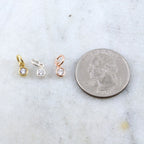 Sterling Silver or Vermeil Tiny Dainty Rose CZ Cubic Zirconia 3mm Charm Drop