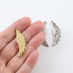 36mmx10mm Pewter Left and Right Large Angel Wing Charm Pendant (2pc)