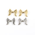 15mmx14mm Pewter Double Sided Lined Angel Wing Vertical Spacer Bead (2pc)