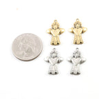 22mmx15mm Pewter Angel Holding Hearts Valentines Day Charm Mothers Day (2pc)