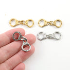 30mmx12mm Pewter Moveable Handcuff Police Charm in Antique Gold Antique (2pc)