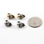 Pewter 3D Wide Open Mouth Skull Pendant Halloween Skeletons (2pc)