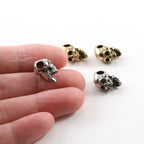 Pewter 3D Wide Open Mouth Skull Pendant Halloween Skeletons (2pc)