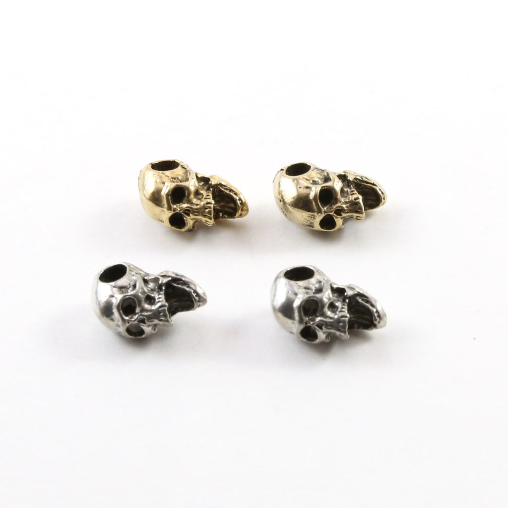 Pewter 3D Wide Open Mouth Skull Pendant Halloween Skeletons (2pc)