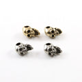 Pewter 3D Wide Open Mouth Skull Pendant Halloween Skeletons (2pc)