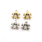15mmx13mm Pewter Skull and Bones Cross Bones Pirate Charm Pendant (2pc)