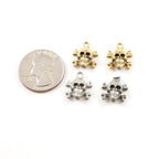 15mmx13mm Pewter Skull and Bones Cross Bones Pirate Charm Pendant (2pc)