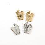 21mmx15mm Pewter Skeleton in Coffin Charm Pendant Halloween Skeletons (2pc)