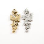 50mmx20mm Pewter Large Tall Detailed Dragon Charm Fantasy Medieval Magic