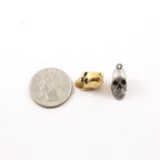 13mmx9mm Pewter Medium Open Jaw Skull Head Pendant Halloween Skeletons