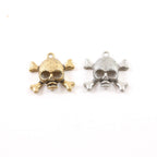 20mmx23mm Pewter Skull and Bones Cross Bones Pirate Charm Pendant