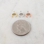 9mmx5mm Rhodium Plated Small Horn Crescent Moon with Cubic Zirconia Stone