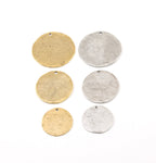 Gold Plated or Pewter Large Raw Stamping Blank Circle Coin Charm Pendant