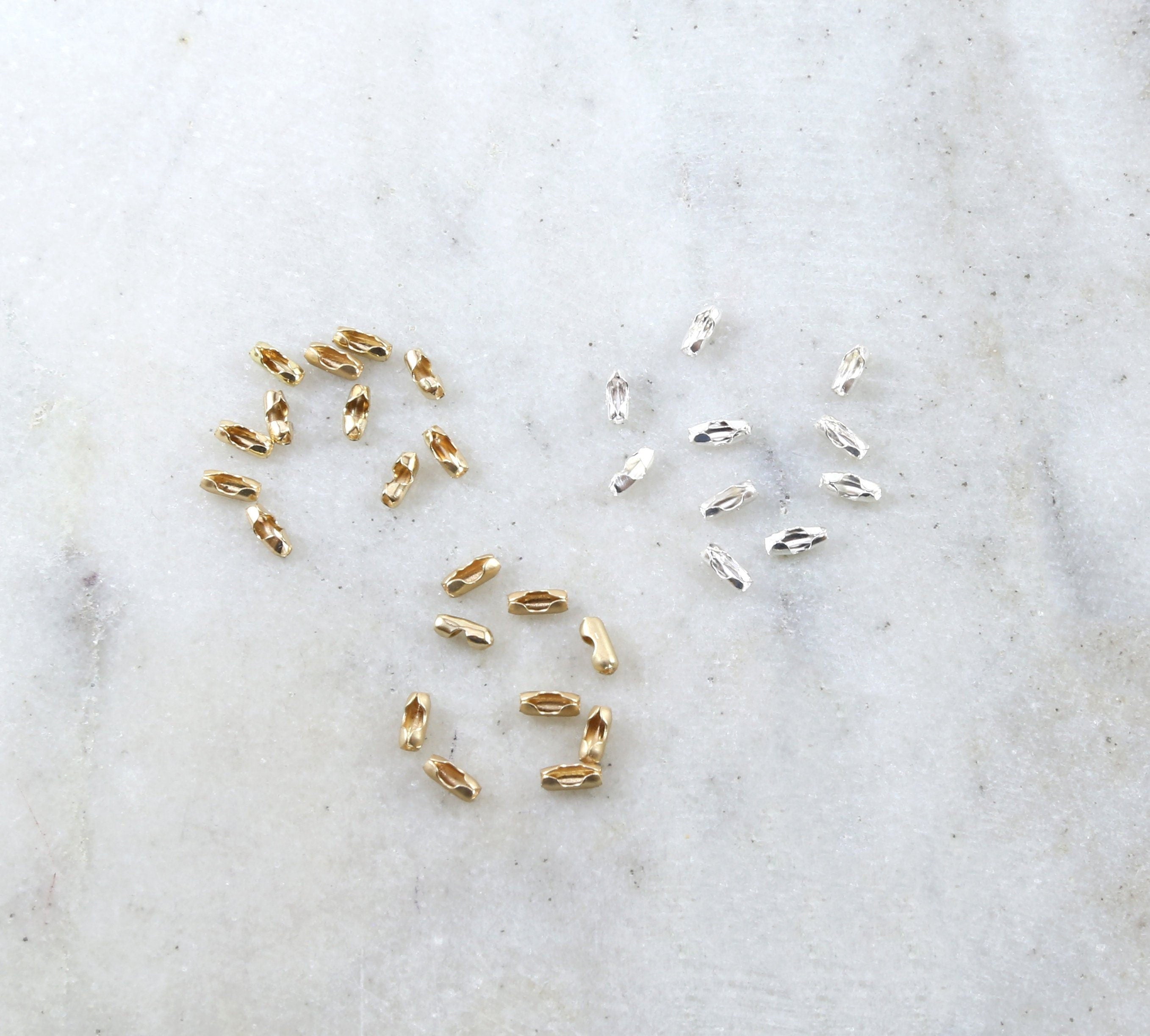 Base Metal Shiny Gold Shiny Silver or Matte Gold Ball Chain (10pc)