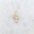14mmx5mm Gold Plated or Base Metal Tiny Cactus Pave CZ Charm Cubic Zirconia