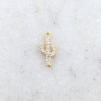 14mmx5mm Gold Plated or Base Metal Tiny Cactus Pave CZ Charm Cubic Zirconia