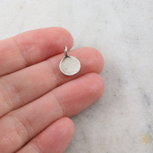 12mmx8mm Sterling Silver Small Raw Shape Stamping Blank Disk Circle Charm