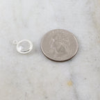 Sterling Silver Small Faceted Rainbow Moonstone Round Pendant Charm