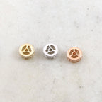 Rhodium Plated 8mm Pave Cubic Zirconia CZ Gold Silver Rose Gold Spacer